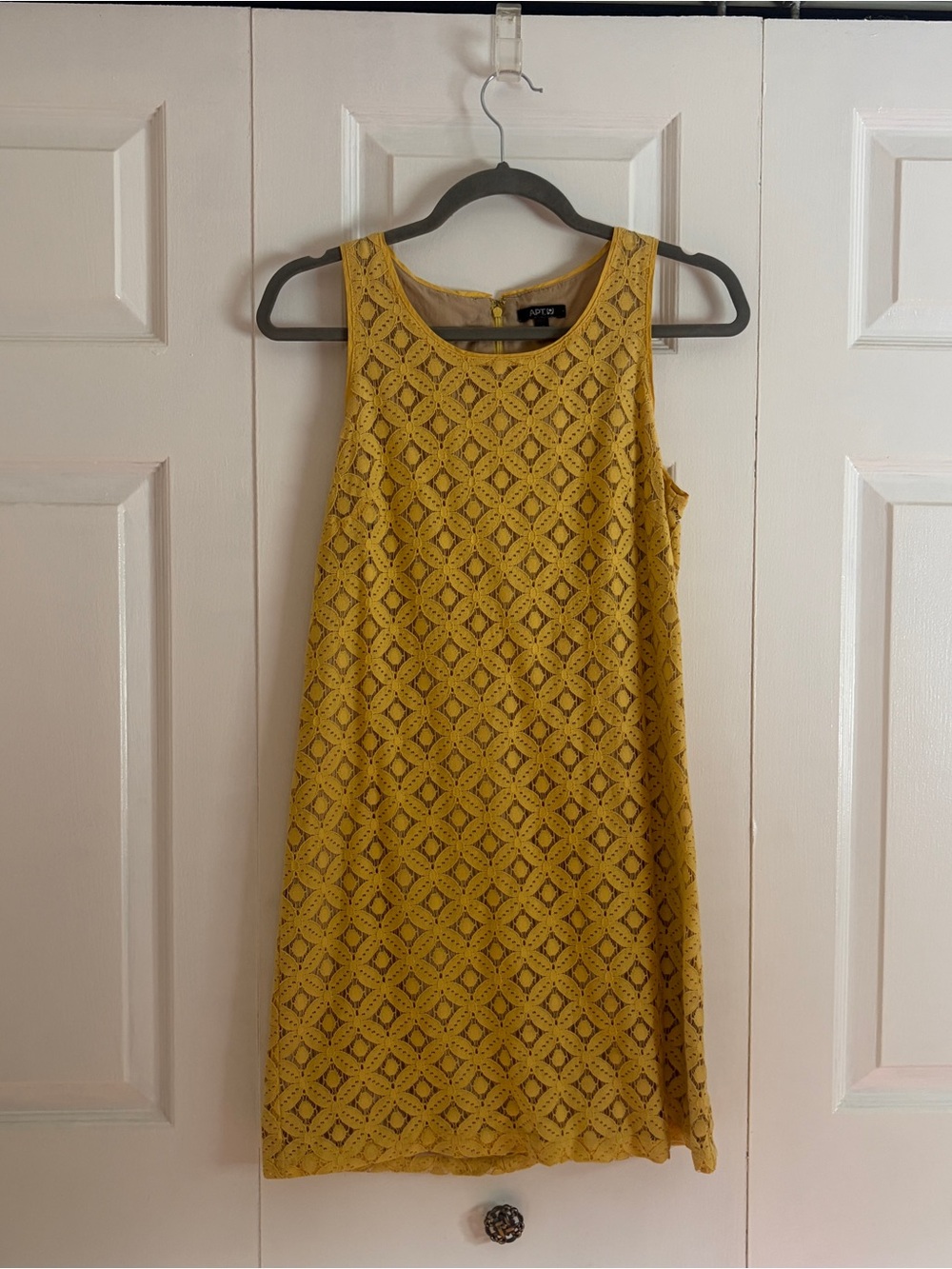 Apt 9 Yellow Eyelet Lace Shift Dress